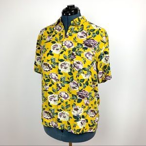 Urban Outfitters Soft Short Sleeve Floral ButtonUp